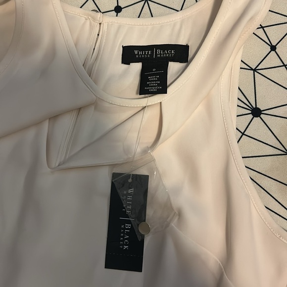 White House Black Market White Asymmetrical Dress size 0 - Picture 4 of 8